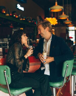Shane Madej Instagram - some of our engagement photos! taken by the delightful @jack.dytrych at the great @waltsbar ✨🫡❤️