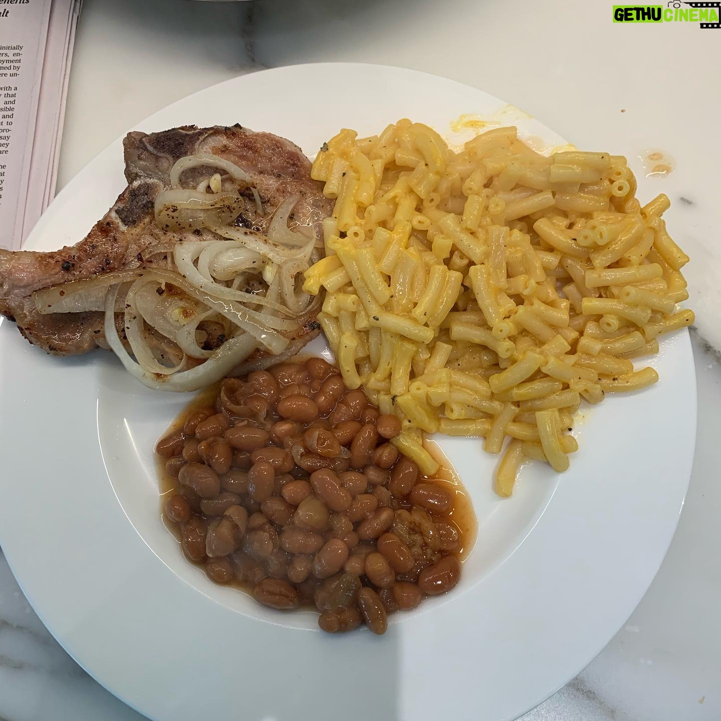 Shane Smith - 1.3K Likes - Pork Chop. KD. Baked Beans. Before going under foil for an hour and a half at 100. Recreating all my childhood meals my grandmas used to make. We were as they say “ ‘ard up but ‘appy “