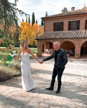 Shannon Stewart Instagram - Happy 1st Anniversary to the love of my life! One year with a man who works hard, loves deeply, and always knows how to make me laugh. Our global adventures have been a dream come true, but being with you is the best journey of all. Here's to forever, my love. 👰🏼‍♀️❤️👨🏼‍⚖️