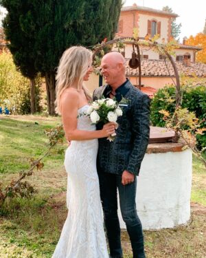 Shannon Stewart Instagram - Happy 1st Anniversary to the love of my life! One year with a man who works hard, loves deeply, and always knows how to make me laugh. Our global adventures have been a dream come true, but being with you is the best journey of all. Here's to forever, my love. 👰🏼‍♀️❤️👨🏼‍⚖️