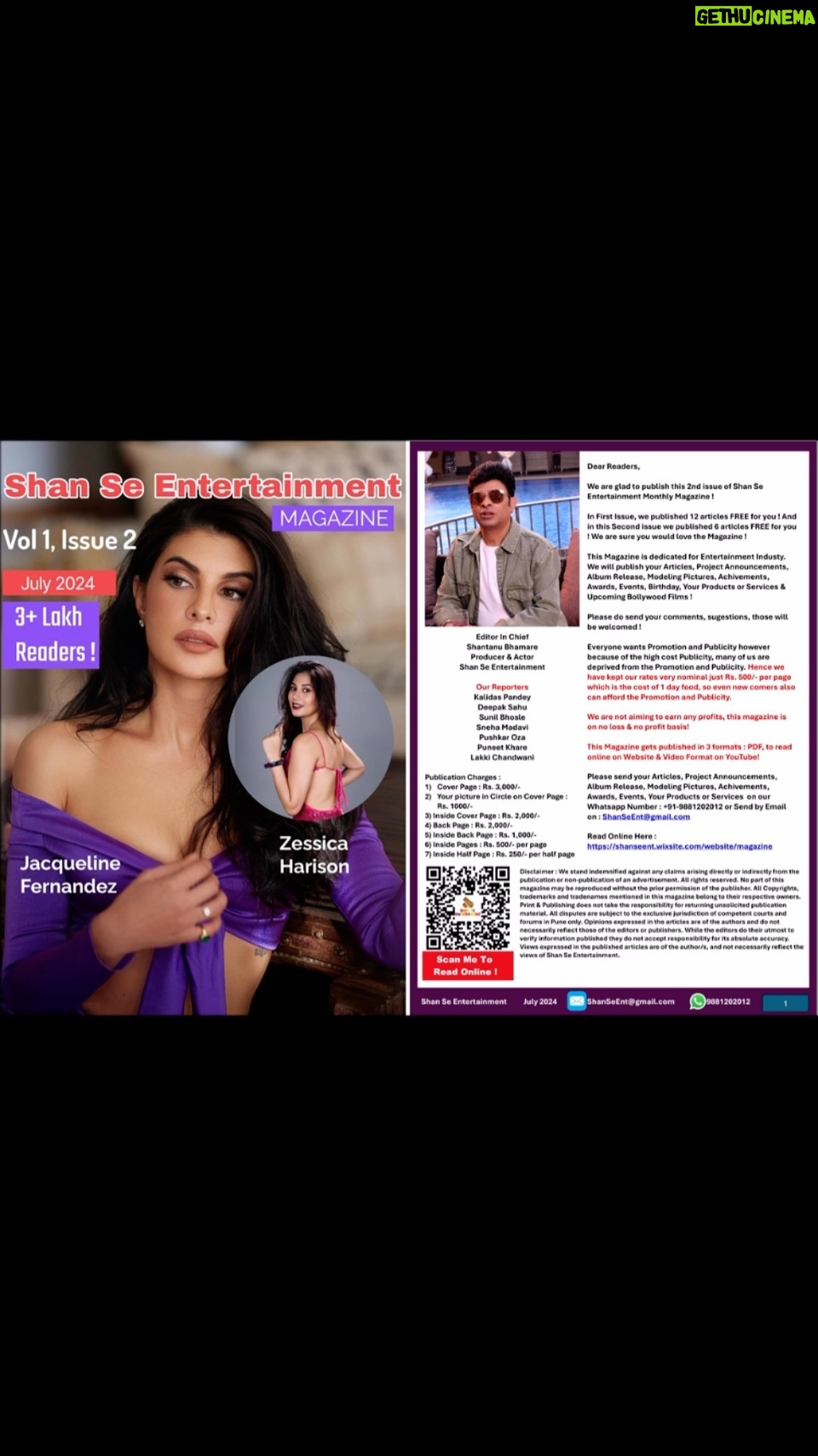 Shantanu Bhamare - 10K Likes - #magzine Shan Se Entertainment Magazine July 2024
- Read Online On Website : https://shanseent.wixsite.com/website/magazine
- In Video Format On YouTube : https://youtu.be/YlINaevUuuU
Please Rush your Articles / Project Announcement / Album Release / Modelling Pictures / Achievements / Awards / Events / Your Products & Services, etc. to get published in this Magazine ! 💯👍
Content :
Editorial, Page No. 1
Akshay Kumar doesn’t work for money, Page No. 2, @akshaykumar
Amitabh Bachchan apologises to Prabhas’ fans, Page No. 4, @amitabhbachchan
Jacqueline Fernandez, Page No. 6, @jacquelienefernandez
Sonakshi Sinha did nothing illegal’, Page No. 9, @aslisona
Shantanu Bhamare - next film, Page No. 12, @shantnoo12
Zessica Harison, Page No. 15, @zessica_harison
Disha Shamwani, Page No. 18 : @official__disha__
Sanchita Kurhade, Page No. 21, @antra_1599_ddc
Payal Chauhan, Page No. 24, @paayaluv_
Shan Se Entertainment Servierces, Page No. 27
Akshay Kumar’s 3 Back-To-Back Failures, Page No. 30, @akshaykumar
Shan Se Entertainment other Services, Page No. 32, @shanseentertainment
Sneha Bhoi,Page No. 38 , @sneha_17044
Vardayini Bhende, Page No. 41, @vardas_makeover
Rajeev Chaudhari, Bhaiya Ji, Page No. 43, @rajeevcreations
Manvi Jagyasi Show, Page No. 44, @maanz_production__
Prachi Thorat, Page No. 46, @officialprachi14feb,
Surbhi Tamhane, Page No. 48, @surbhi_tamhane23
Rajeev Chaudhari, Mr. & Mrs. Mahi, Page No. 50
Krishna Chouhan Foundation, Page No. 51, @krishnachouhan1985
Vrushali Tupe, Page No. 54, vrushalitupe09
Suhani Maheshwari, Page No. 57 : @suhaniii.16_
Aap Ki Awaz Foundation, Page No. 59, @aapkiawazfoundation
Nilakshi Jadhav, Page No. 63,@blue_eyes_330
Upcoming Bollywood Films, Page No. 65