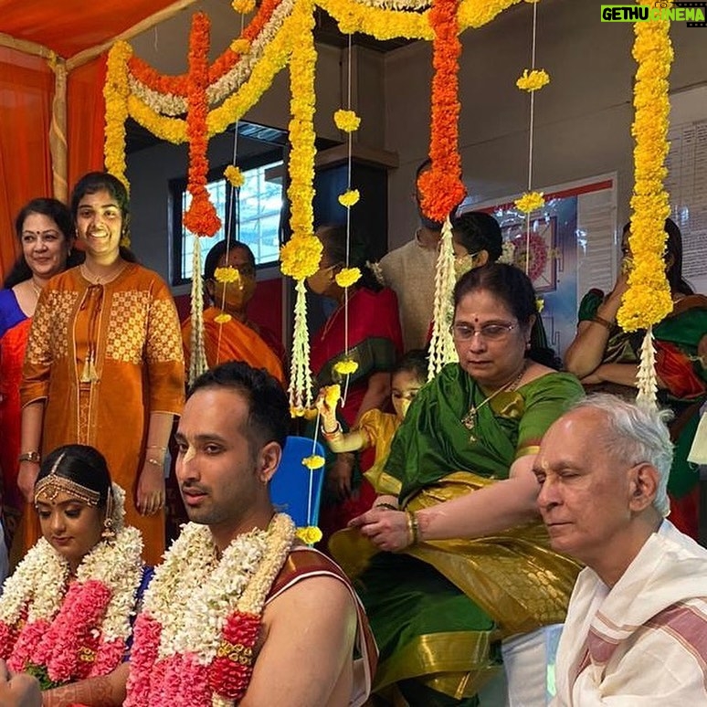 Shanthi Krishna - 618 Likes - The new wedding norm fashion, virtual best wishes and blessings, YouTube live streaming and zoom were all part of my nephews wedding yesterday....,
1. Pandemic time wedding fashion norm - my daughter and myself š
2. How it was in 2019 B.C(before corona)š¤Øš¬
3. My charming nephew Prashant getting ready to start his Grihasthashrama journey š„³
4. The pretty bride Sneha with her older sis n daughter š
5. The wedding rituals being performed by my brother n sis in law šš„°
6. A candid selfie moment with my lovely daughter and niece in laws šš
7. My handsome nephews Siddharth n Prashant š
8. The virtual blessings from my father and mother ššš„°
9. A best wishes song dedication to the newly weds virtually from New York by my charming son.,
10. Finally the beautiful couple... God bless them with lots of happiness and love.., Please shower your best wishes and blessings too on them. Thank you ššš