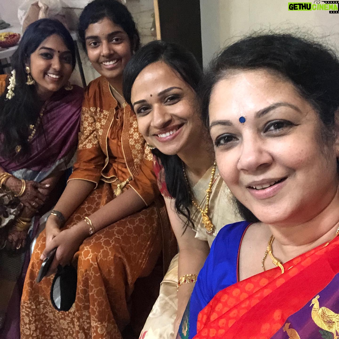 Shanthi Krishna - 618 Likes - The new wedding norm fashion, virtual best wishes and blessings, YouTube live streaming and zoom were all part of my nephews wedding yesterday....,
1. Pandemic time wedding fashion norm - my daughter and myself š
2. How it was in 2019 B.C(before corona)š¤Øš¬
3. My charming nephew Prashant getting ready to start his Grihasthashrama journey š„³
4. The pretty bride Sneha with her older sis n daughter š
5. The wedding rituals being performed by my brother n sis in law šš„°
6. A candid selfie moment with my lovely daughter and niece in laws šš
7. My handsome nephews Siddharth n Prashant š
8. The virtual blessings from my father and mother ššš„°
9. A best wishes song dedication to the newly weds virtually from New York by my charming son.,
10. Finally the beautiful couple... God bless them with lots of happiness and love.., Please shower your best wishes and blessings too on them. Thank you ššš