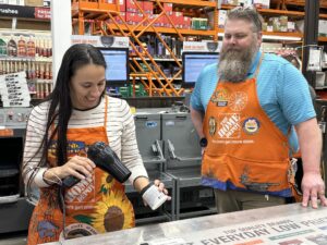 Sharice Davids Instagram - I can’t represent #KS03 from behind a desk in DC. That's why I always enjoy putting on a uniform and learning from hardworking folks in our community. From assisting customers with their DIY projects to learning the ins and outs of home improvement, it was a day well spent with The Home Depot in Overland Park!