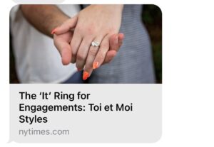Sharon Bialy Instagram - Check out @nytimes today #style section. Not sure how to post this article but my talented daughter designed the ring on the cover photo #toietmoi ring and she is interviewed. So proud of her artistic vision coming to life by sheer hard work, dedication and talent! @berlingerjewelry #proudmom