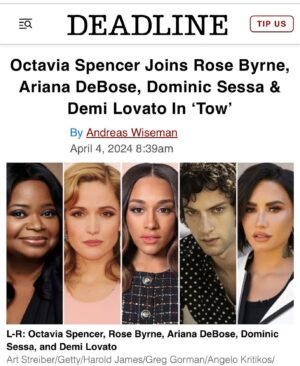 Sharon Bialy Instagram - I wish I knew how to repost but I am so INCREDIBLY proud of my partner @sherrythomaslane for casting this movie with sheer guts, will, grace, love, and amazing taste. Momma Bear Bialy couldn’t be prouder and she got me mentioned  in @deadline #bialythomasandassociates @octaviaspencer @fullyrosebyrne @dominic.sessa #stephanielaing @arianadebose @ddlovato @csacasting