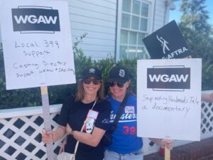 Sharon Bialy Instagram - Supporting @wgawest @sagaftra with our fellow @teamsterslocal399 . Fair pay and # respect @sherrythomaslane