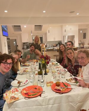 Sharon Bialy Instagram - So grateful for this gorgeous group of amazing people - and their incredibly culinary skills. I’m stuffed like a turkey- and oh so grateful for family, friends, and amazing food and Sancerre 😜