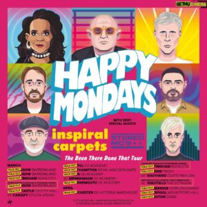 Shaun Ryder Instagram - Only two shows left on the ‘Been There Done That’ tour 
🪇🕺🏻🥳
.
See you soon Liverpool and Brighton!!! 
.
#HappyMondays #Tour #Livemusic