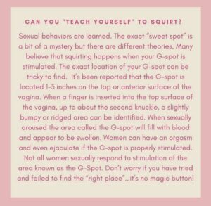 Sherry A. Ross Instagram - Some of my most asked questions are about squirting, so let’s talk about it. What is squirting and who is doing it?! Swipe through for my q&a !

PC: @rachellaurencoaching