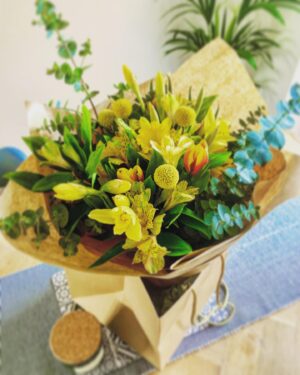Sian Gibson Instagram - Thankyou for my beautiful flowers @catrin_mostyn_jones @flowers_by_cat_kins - love them 💛💛💛