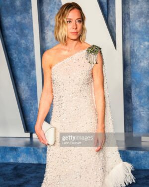 Siân Heder Instagram - So much fun at the #vanityfair party. Last year I didn’t make it there until 2am and all I remember was wolfing down and an In-N-Out burger and accidentally leaving my Oscar in a flower bed. This year was much more civilized. My favorite moment was running into @daniebb3 - how far we have both come since season one of Orange is the New Black - I love this woman. And Marlee and I both covered in feathers. Thank you @juliedelibran for the beautiful look. @ireneneuwirth for the jewelry. And @edmondalison @christianmarc and @kelawong for getting me off the couch and out for such a great night.