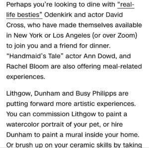 Siân Heder Instagram - You GUYS… John Lithgow will do a watercolor portrait of your dog. Help us raise money for crew who need support during the strike! With all these amazing offerings from these amazing people. Link to the @tusctogether auction in bio!