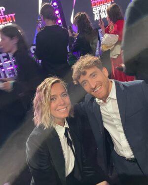 Siân Heder Instagram - A beautiful time at the #spiritawards last weekend. With my honorary co-chair @chloezhao. My partner in teleprompter fear and awkward IMDb engagement photos. So happy to support @filmindependent and the incredible filmmakers/actors being honored this year. These are my people. Also thanks to my style/glam team - @edmondalison @kelawong and @craiggangi. And this suit from @annamasonlondon that I want to wear every day of my life…