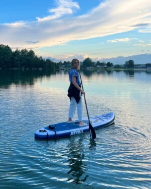Siân Heder Instagram - Paddling over to a friends house for dinner with a pasta pot full of margaritas. Best after storm sky ever.  Took this pic and then promptly fell in.