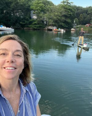 Siân Heder Instagram - Paddling over to a friends house for dinner with a pasta pot full of margaritas. Best after storm sky ever.  Took this pic and then promptly fell in.