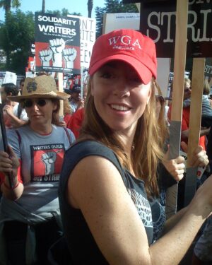 Siân Heder Instagram - Throwback to 2007, when I was a baby writer and starstruck to be on the picket lines with all the big fancy showrunners. My favorite memory is Jay Leno pulling up on his motorcycle to bring us pizza… #wgastrike #wgastrong