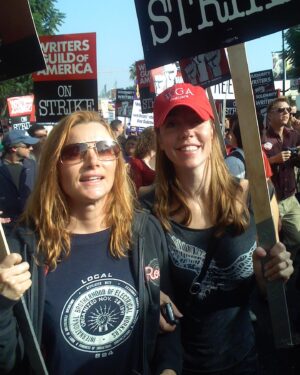 Siân Heder Instagram - Throwback to 2007, when I was a baby writer and starstruck to be on the picket lines with all the big fancy showrunners. My favorite memory is Jay Leno pulling up on his motorcycle to bring us pizza… #wgastrike #wgastrong