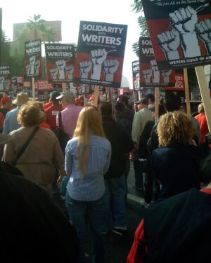 Siân Heder Instagram - Throwback to 2007, when I was a baby writer and starstruck to be on the picket lines with all the big fancy showrunners. My favorite memory is Jay Leno pulling up on his motorcycle to bring us pizza… #wgastrike #wgastrong