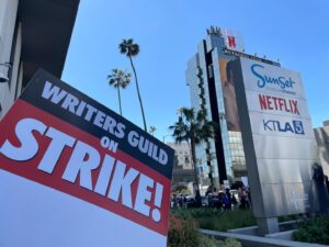 Siân Heder Instagram - We’re on strike. Writers are the driving force behind film and television. We are responsible for creating, writing and producing more than 4,000 episodes of scripted programming and hundreds of films each year. We are asking for less than 2% of the Hollywood profits these massive corporations make off our work. And yes that means I’m picketing in a boot with a broken foot. #wgastrong