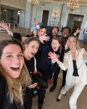 Siân Heder Instagram - Old friends and new friends at the @filmindependent spirit awards brunch. And yes @pamelaribon and I are signing “dick” in honor of her brilliant Spirit and Oscar nominated short film “My Year of Dicks”.