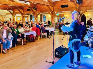 Siân Lloyd Instagram - Thrilled to be the “celebrity reader” in the company of such incredible talent. 
Twelve favourite poems of mine interspersed with jazz, with the second half devoted to Under Milk Wood, performed with the award-winning actor David Lyndon. All accompanied with exquisite music from top jazz entertainers 🎷🎶
A fabulous Gowerfest evening brilliantly produced and arranged by Griff Harries 
Pawb wedi mwynhau maes draw. Noson arbennig iawn #gower #festival #fullhouse #talent #jazz #poetry #gŵyr