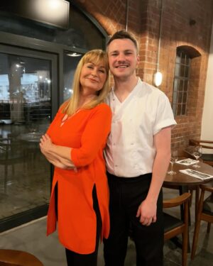 Siân Lloyd Instagram - To the much anticipated stylish @theshedsa1 on the SA1 waterfront in Swansea. 
Top Chef @jonathanwoolway ( ex @st.john.restaurant restaurant in London ) has come home to give Swansea some foodie love ❤️
We three pals lapped up the cockle croquettes, and as for the sharing beef pie - incredible! Head Chef @chefjoshy22 here in the picture  with me, has skills galore. Roll on next time!