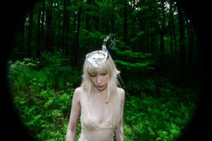 Sideara St. Claire Instagram - Ma’am there’s something on your head 
Some of the new hats I made for @worldofmyownnyc’s Metamorphosis runway 🦢🩶 I forced my boyfriend to take pictures of me in the woods and bugs ate me alive I’m actually losing my mind omg I need a Benadryl or something