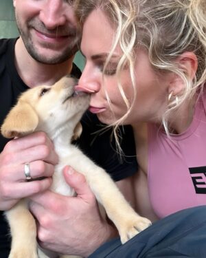 Sigurbjörg Alma Ingólfsdóttir Instagram - What’s heaven like I hear you ask? It’s spending the morning with 8 week old Labrador puppies in puppy Pilates 🐶 Best wedding gift ever @kara.lucia 🙏🏻😘 highly recommend @puply.io for some puppy Pilates and yoga 🥰 #puppies