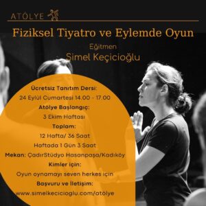 Simel Keçicioğlu Instagram - 📣📣📣 Yeni sezonun ilk atölyesine doğru yolculuk başlıyor‼️
24 Eylül’deki ücretsiz tanıtım dersimizin başvuruları için www.simelkecicioglu.com/atölye adresinden ya da infodaki web bağlantısından başvurunuzu gerçekleştirebilirsiniz. 
Hadi hep birlikte yeni bir yolculuğa çıkalım 🚗⛵️✈️🛳🚀
.
.
.
#fizikseltiyatroveylemdeoyun