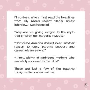 Simone Boyce Instagram - Let me clear my throat. The story behind Lily Allen’s motherhood comments is far more nuanced than the headlines would have us believe. Sending love to Lily as she nobly navigates one of life’s more complex transitions.