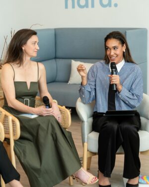 Simone Boyce Instagram - @bumoparent knows how to work hard and parent hard! Thank you @joan.bumo and @chrisellelim for the treat that was moderating this panel on modern motherhood.

The first page of @maekramer’s book Carry Strong says, “You can do it all, not at the same time, and not alone.” What follows is an empowered approach to navigating pregnancy and work. Recommended reading for anyone considering a family and career 💪🏽

Photos by: @kgillphoto