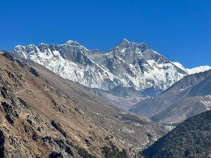 Simone Moro Instagram - Here is Everest in warm and sunny late autumn. 

When I keep repeating that astronomical winter is the one and only beginning of the true and only winter climbing season in the northern hemisphere, it is because after 22 winter expeditions I know what I am saying.
It is not to create a controversy with friends who start climbing earlier, but just to make you understand why I agreed to fail after December 21st instead of changing the rules in my own favor. I never touched the mountain before December 21st 😇

Pic. #2 Namche Bazaar 3440 m
Pic. #3 Sunny and dry upper Khumbu valley

_______________________________
• MANASLU WINTER EXPEDITION •

#manaslu #manaslu2023 #manasluwinterexpedition
#NeverStopExploring
• Theme:
#SimoneMoroAlpinist
• Sponsored by:
@thenorthface @lasportivagram @garminitaly @camp1889outdoor @dfsportspecialist @gruppo_autotorino @somainitalia @lamantafoods @framar.spa @altitudehelicopters @thenorthfaceIT @thenorthface_climb
• Managed by:
@mariannazanatta @sportsandbeyondagency