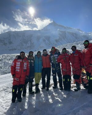 Simone Moro Instagram - SUMMIT!!! for Alex and team who made it to the top of Manaslu in winter after 39 years since the first winter on that mountain. CONGRATULATIONS my friends!!!

I, instead, landed a little more than an hour ago in Kathmandu and before going to the hospital for the necessary investigations I decided to briefly to inform you about myself and the expedition. I am basically fine, I think I have an intestinal issue that has caused me uninterrupted dysentery for the last 3 days. These were the perfect days for the Manaslu summit attempt, the ones I had been awaiting for 5 years, the ones to which I made myself ready and strategically started using to go to the summit. Physical sickness was unforeseen, good weather un-postponable, dangers attached to a strong physical weakness un-avoidable. 
I climbed with Alex Txicon and Chhepal Sherpa from 4850 meters to 5900 meters of Camp 1. Then ever slower I reached 6300 meters under an hour from Camp 2 but the constant dysentery attacks made me realize that I had to decide to return to base camp before the exposure to the camps and high altitude posed a serious problem for both me and the whole group. They tried to convince me saying they would wait for me at Camp 2 or 3 but I told them they absolutely had to exploit the window of exceptional good weather.
So they did and made it to the top of Manaslu in winter after 39 years since the first winter on that mountain. 

I returned by myself to base camp and followed their, our ascent with joy. I am not used to getting sad or regretful about a piece of life that has different epilogues for my person. I am happy that I shared so many winters with Alex and that he went to the top on the perfect day we had courted and waited for. 
Fate did not want me to be there, but for the whole team to accomplish the project. Fate also did not decide that I lost motivation... Another constructive goodbye to the Nepalese mountains and now I am waiting for Alex to celebrate with him and the whole team.
