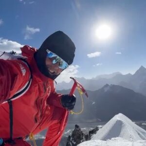 Simone Moro Instagram - Left the Pyramid and climbed non-stop to the summit of Lobuche Peak East (6119 Mt) in 4 hours and 20 minutes, without pushing and keeping a steady pace.

I stayed at the summit for an hour waiting for my dear friend Sonam Sherpa of 62 years after I had reached and passed him at 5800 Mt. Sonam Sherpa is the owner of Yeti Airlines, Thamserku Trekking and many other businesses, but he retains a boundless passion for mountaineering. Sonam had left yesterday to split the ascent into two by setting a camp at 5600 Mt.

Lobuche Peak was the last stage of acclimatization. Now I am going to Manaslu and bet my cards 😇

_______________________________
• MANASLU WINTER EXPEDITION •

#manaslu #manaslu2023 #manasluwinterexpedition
#NeverStopExploring
• Theme:
#SimoneMoroAlpinist
• Sponsored by:
@thenorthface @lasportivagram @garminitaly @camp1889outdoor @dfsportspecialist @gruppo_autotorino @somainitalia @lamantafoods @framar.spa @altitudehelicopters @thenorthfaceIT @thenorthface_climb
• Managed by:
@mariannazanatta @sportsandbeyondagency