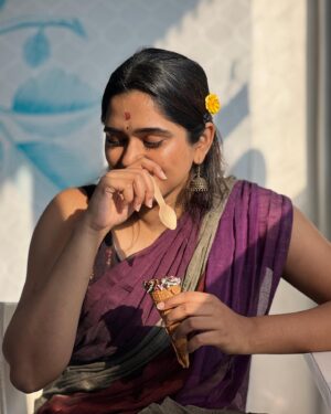Smruthi Mohankumar Instagram - Saraswati Pooja with manja poo
