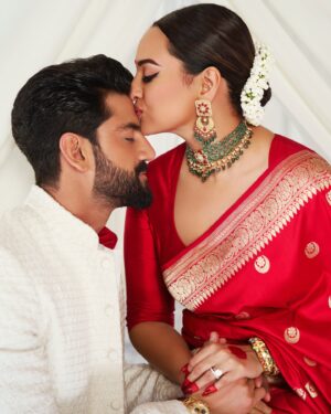 Sonakshi Sinha Instagram - Whattttt a day!!!! The love, the laughter, the togetherness, the excitement, the warmth, the support from every one of our friends, families and teams… it was like the universe came together for two people in love to give them exactly what they’ve always hoped, wished and prayed for ❤️ 
If this is not divine intervention… we dont know what is ✨ 
We are both truly blessed to have each other and so much love protecting us 🧿
