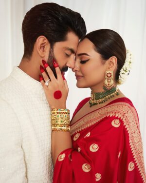 Sonakshi Sinha Instagram - Whattttt a day!!!! The love, the laughter, the togetherness, the excitement, the warmth, the support from every one of our friends, families and teams… it was like the universe came together for two people in love to give them exactly what they’ve always hoped, wished and prayed for ❤️ 
If this is not divine intervention… we dont know what is ✨ 
We are both truly blessed to have each other and so much love protecting us 🧿