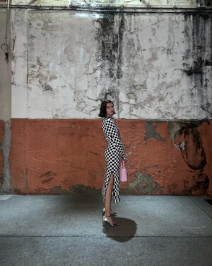 Sónia Balacó Instagram - A night in the life of a chess board. 

Jewelry @tousjewelry 
Full look @longchamp