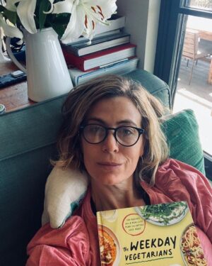 Sonya Walger Instagram - One of my five formative books was a cookbook - I read them like novels. Loving this new one from @dinneralovestory. 

What cookbooks do you love? #bookishwithsonya