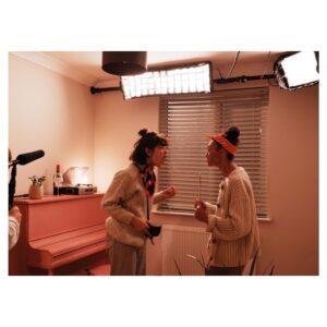 Sophia Capasso Instagram - “What’s my directing style? 
Shout at cast until they do what I want…”
Works perfectly.

One more day on set this month for @queserafilm 🎞💄 I can’t wait to be able to share it later this year!