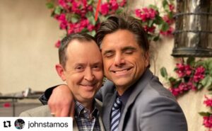 Sophia Mitri Schloss Instagram - What to say at the end of the era that is Big Shot season 1?! (An era for real. I’ve had 2 birthdays during this season.)
I’m so grateful for this show, to have worked with these unbelievably kind and talented people. Can’t wait for the world to see this. 
#Repost @johnstamos 
・・・
That’s a wrap on #BigShot our new show on @disneyplus. I’m so proud of my beautiful, smart, cool costars, our producers, writers and crew, for getting through a rocky, but very productive year shooting this show.  @davidekelleyproductions and @deanlorey and @billdelia have created one of my favorite characters, and favorite work environments of my career.  Can’t wait for you all to see it and our super talented cast. (These young girls are going to be big stars... you just wait! )Big Shot coming soon to @disneyplus