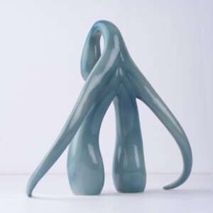 Sophia Wallace Instagram - It took many years to unburden myself of the shame I was taught to carry about my genitals. That self-acceptance of our bodies is radical, says so much about our world. Thank you to all my teachers along the way including now. I’m still learning. 

“Swan Series," 2022, slip cast, stoneware clay, glaze, 13.5 x 14.5 x 7 inches (35 x 36 x 17.5 cm)