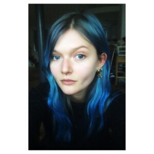 Sophie Kennedy Clark Instagram - Blues have more fun. An act of work related madness. 1st day on set of Lucid. #lucid #dreams #stardust 💙👌🏻