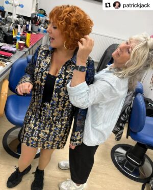 Sophie Willan Instagram - Me and the gorge @chrissiebaker60 getting me ready to show off my glittery conch on @Taskmaster. 
Loved this outfit styled by the utterly fabulous @patrickjack !
