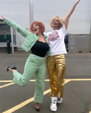 Sophie Willan Instagram - Halfway through @taskmaster tonight - what a ride! Woo-woo! 9pm @channel4 
 
Outfit @karen_millen 
Stylist @daniellafp 
Jewellry @acid__banana 
Shoes @loubitonluxury