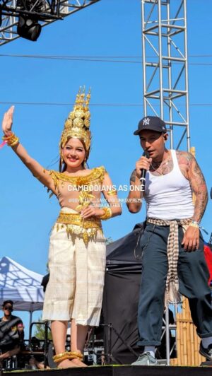 Sovattey Sary Instagram - My greatest honor to dress up in Apsara costume to represent my culture and country, Cambodia on such an internationally prestigious stage of @sabaideefest 🇰🇭🙏😇

This is the song performance, Cambodian Queen by @gfunksupreme
