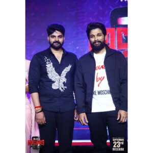 Sree Vishnu Instagram - Your presence was gratifying.

Thank you so much dear Icon star @alluarjunonline garu for gracing the #ALLURI Pre-release event ❤️ 

See you all on September 23rd at your nearest cinemas.

#AlluriOnSept23rd