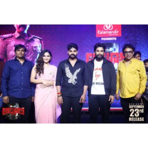 Sree Vishnu Instagram - Your presence was gratifying.

Thank you so much dear Icon star @alluarjunonline garu for gracing the #ALLURI Pre-release event ❤️ 

See you all on September 23rd at your nearest cinemas.

#AlluriOnSept23rd