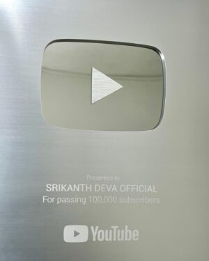 Srikanth Deva Instagram - 🫰🏻I just wanted to take a moment to express my deepest gratitude to all of you, my incredible followers, fans, and supporters. ♥️Words can’t fully capture how thankful I am for each and every one of you. 

🤝Receiving the silver button from YouTube. it wouldn’t have been possible without your unwavering support and encouragement. Your likes, comments, and shares have meant the world to me and have motivated me to keep creating content that you enjoy.🤗

🫡I am truly humbled by the love and support you have shown me throughout this journey. Your belief in me has given me the strength to push myself and strive for excellence. 🌟

🙌🏻Thank you for being a part of my YouTube family. 😌I am beyond grateful for your continued support, and I promise to keep bringing you engaging and exciting content. Together, we can achieve even greater milestones!🌠

#youtube #silverbutton #100ksubscribers #srikanthdeva #srikanthdevamusic #srikanthdevamusical #srikanthdevasongs #srikanthdevafans #srikanthdevahits